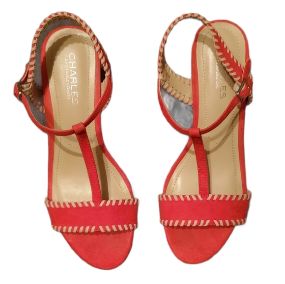 Charles Charles David Open Toe Wedge Sandals 8M - Picture 2 of 4